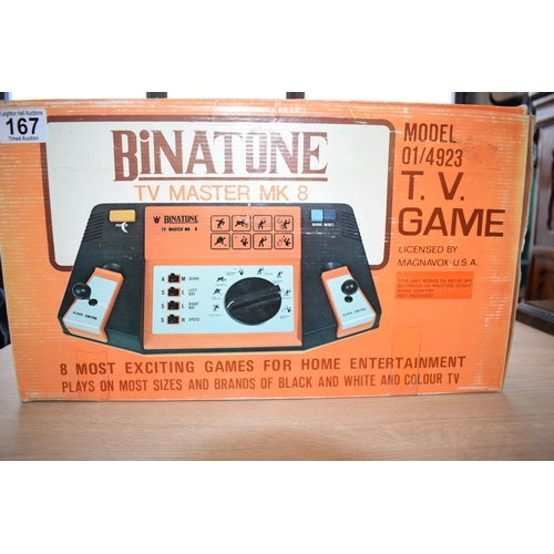 167 - A boxed vintage Binatone TV Master MK8 Model 01/4923, Licensed by Magnavox - U.S.A. c1970s.