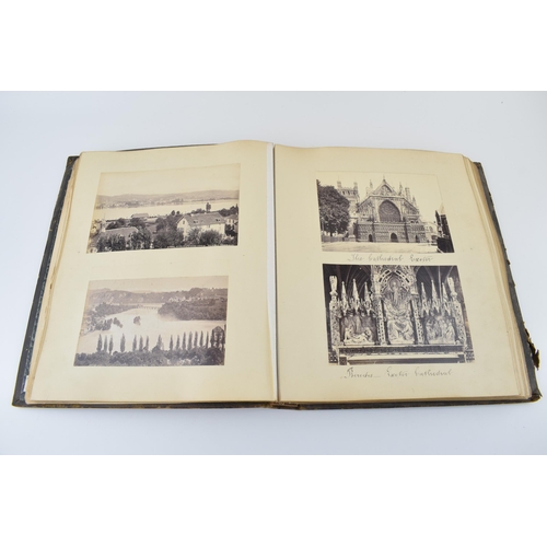 254 - c19th Victorian Leather Bound Photograph Album of Continental & English Travel Scenes