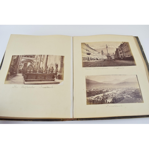 254 - c19th Victorian Leather Bound Photograph Album of Continental & English Travel Scenes