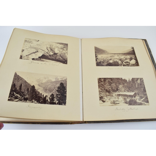 254 - c19th Victorian Leather Bound Photograph Album of Continental & English Travel Scenes