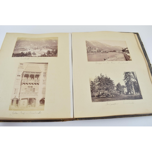 254 - c19th Victorian Leather Bound Photograph Album of Continental & English Travel Scenes