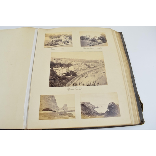 254 - c19th Victorian Leather Bound Photograph Album of Continental & English Travel Scenes