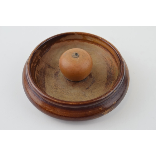 256 - Edwardian period souvenir from Victoria Falls by J.W. Soper, the turned Rhodesian teak bowl with veg... 