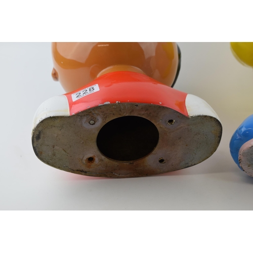 228 - A pair of fairground / children's ride heads made of composite material. Height 34cm, width 26cm. (2... 