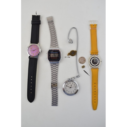 235 - A mixed collection of wristwatches to include a Casio digital watch, a Henri Sandor 17 Jewels shockp... 