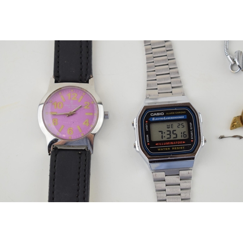 235 - A mixed collection of wristwatches to include a Casio digital watch, a Henri Sandor 17 Jewels shockp... 