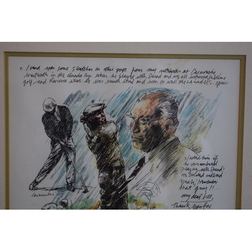 268 - Limited edition signed artist proof of a golfing theme. 41cm x 27cm.