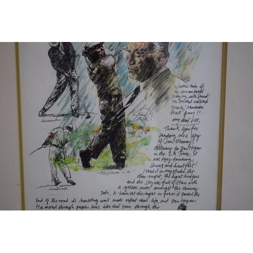 268 - Limited edition signed artist proof of a golfing theme. 41cm x 27cm.