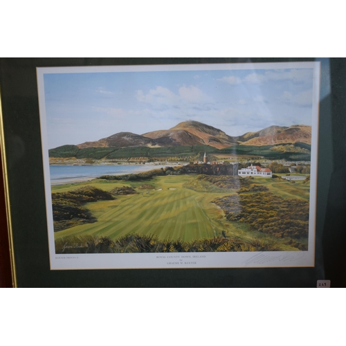 269 - A pair of prints of a golfing theme to include Baxter Prints 'Royal County Down, Ireland' signed by ... 