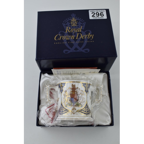 296 - A boxed Royal Crown Derby two handled cup, A Special Commission by GOVIER'S of SIDMOUTH No 466 of 75... 