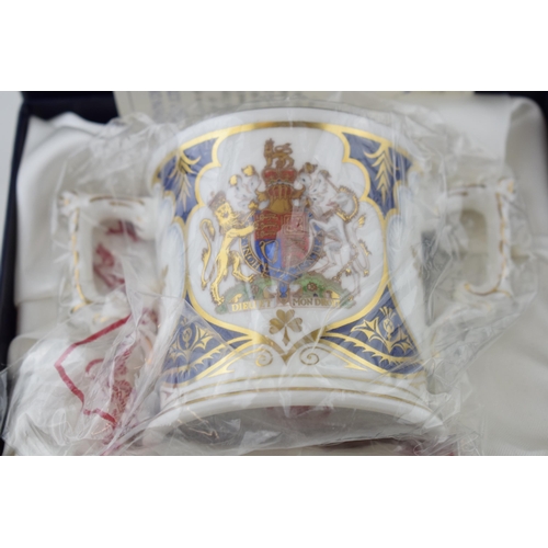 296 - A boxed Royal Crown Derby two handled cup, A Special Commission by GOVIER'S of SIDMOUTH No 466 of 75... 