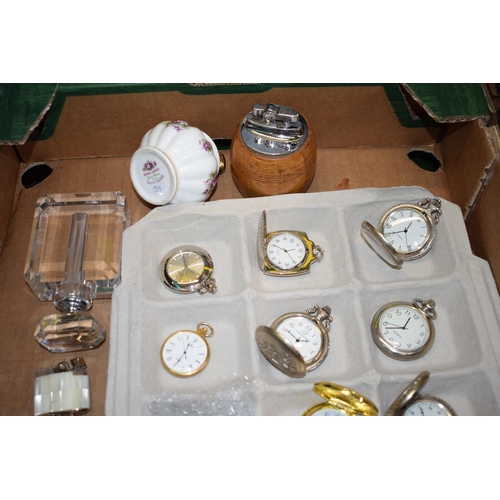 298 - A mixed collection of items to include ten contemporary pocket watches in working order, together wi... 