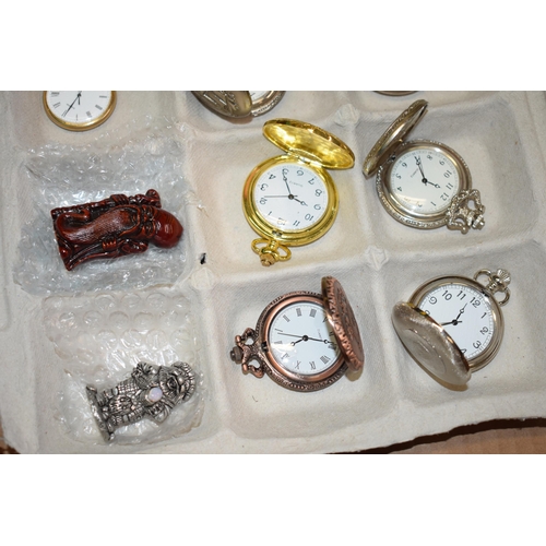 298 - A mixed collection of items to include ten contemporary pocket watches in working order, together wi... 