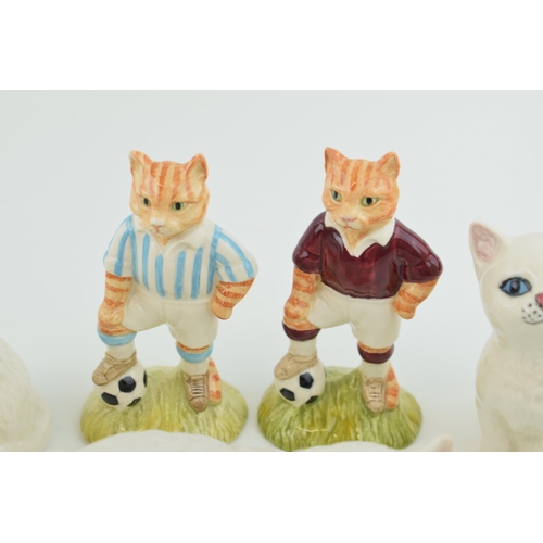 1 - A collection of Beswick items to include Beswick cats, two John Beswick 'Sporting Cats' and a Aynsle... 