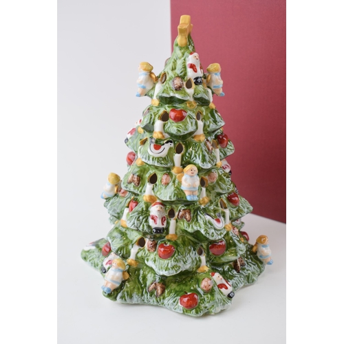 108 - Boxed Villeroy & Boch Christmas Tree 'Nostalgic Market', 20cm tall, tea light holder.