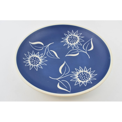 111 - A Soholm charger / wall plate, blue ground with white floral design.  Made in Denmark. Diameter 32.5... 