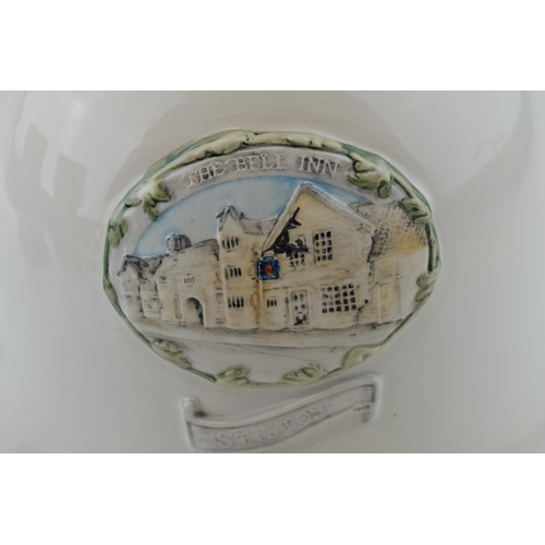 115 - Richard Landy 'The Bell Inn' large stilton cheese cover / dome, 30cm wide.