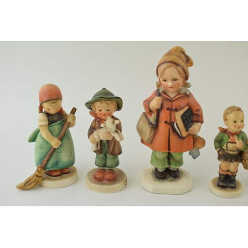 117 - A collection of Goebel Pottery figures, made in West Germany, together with a Friedel figure. (7)