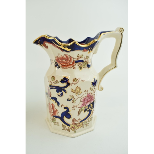 125 - A Mason's lamp base and jug in the 'Mandalay' pattern. Height 44cm.