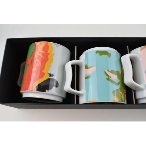 131 - Rosenthal studio-line set of 4 Mugs by Andy Warhol depicting Marilyn Monroe, boxed.