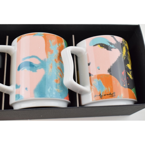 131 - Rosenthal studio-line set of 4 Mugs by Andy Warhol depicting Marilyn Monroe, boxed.