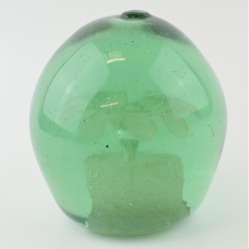 147 - Victorian green glass dump paperweight, large, 13cm tall.