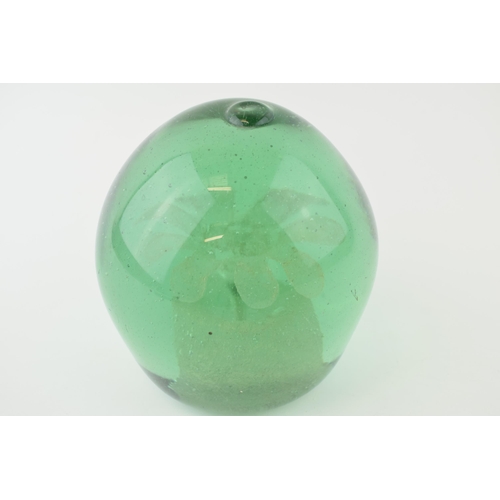 147 - Victorian green glass dump paperweight, large, 13cm tall.