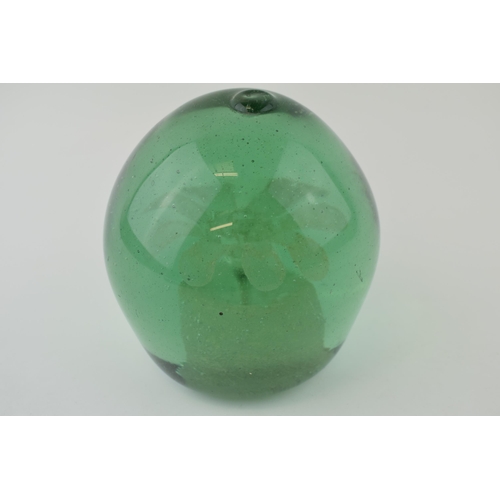 147 - Victorian green glass dump paperweight, large, 13cm tall.