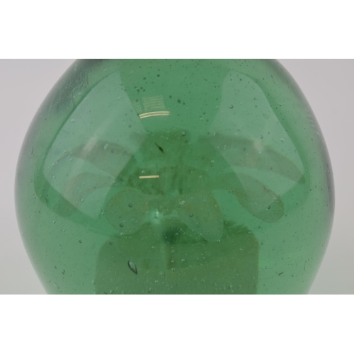 147 - Victorian green glass dump paperweight, large, 13cm tall.