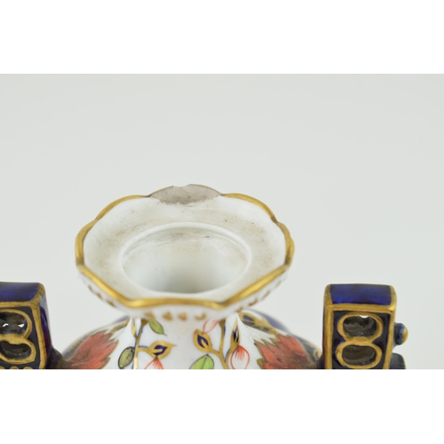 162 - Royal Crown Derby imari pottery to include a double handled trophy cup, 16cm tall, a two handled vas... 