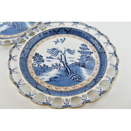 178 - A pair of Royal Doulton Booths Willow Pattern Ware 'Real Old Willow' trial plates / chargers with fr... 