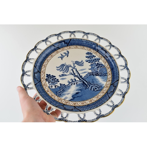 178 - A pair of Royal Doulton Booths Willow Pattern Ware 'Real Old Willow' trial plates / chargers with fr... 