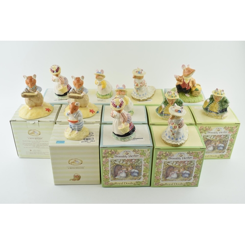 186 - Royal Doulton Brambly Hedge figures of 1 x Pebble, 1 x Lord  Woodmouse, 2 x Mr Saltapple, 2 x Primro... 