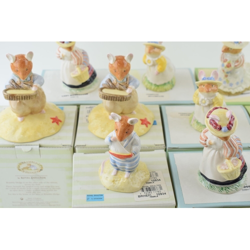 186 - Royal Doulton Brambly Hedge figures of 1 x Pebble, 1 x Lord  Woodmouse, 2 x Mr Saltapple, 2 x Primro... 