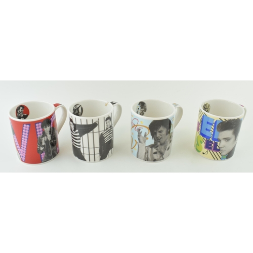 187 - Royal Doulton Elvis Presley Mugs depicting scenes of Jail House Rock in Black and White, Vegas in Bl... 