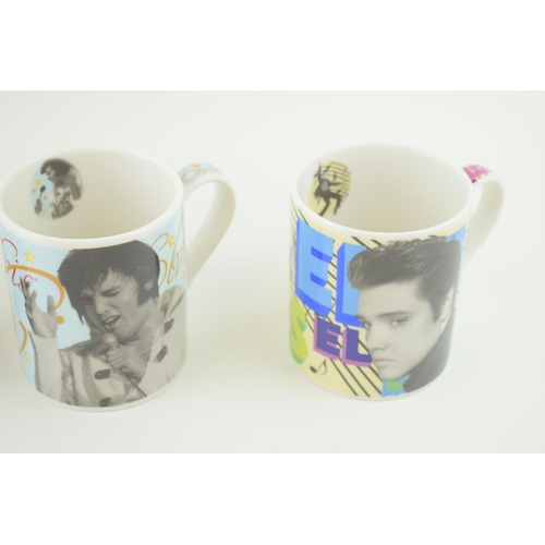 187 - Royal Doulton Elvis Presley Mugs depicting scenes of Jail House Rock in Black and White, Vegas in Bl... 