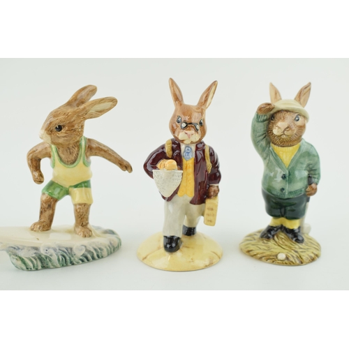 198 - Royal Doulton Bunnykins to include Bogey, Fisherman, Aussie Surfer, Father and Master Potter (5).