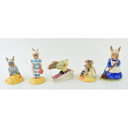 199 - Royal Doulton Bunnykins to include Downhill, Mother, Seaside, Sailor and Mrs Bunnykins Clean Sweep (... 