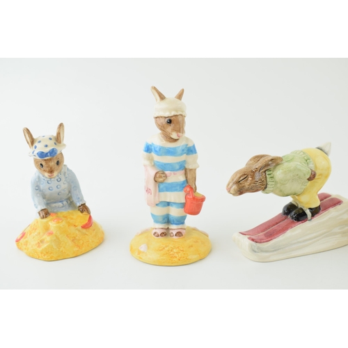 199 - Royal Doulton Bunnykins to include Downhill, Mother, Seaside, Sailor and Mrs Bunnykins Clean Sweep (... 