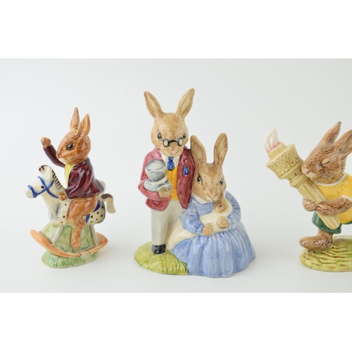 201 - Royal Doulton Bunnykins to include Family Photograph, Aussie Olympic, William, Father Mother and Vic... 