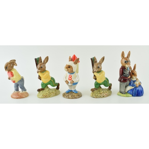 202 - Royal Doulton Bunnykins to include Family Photograph, Australian x 2, Astro and Sweetheart DB130 (5)... 