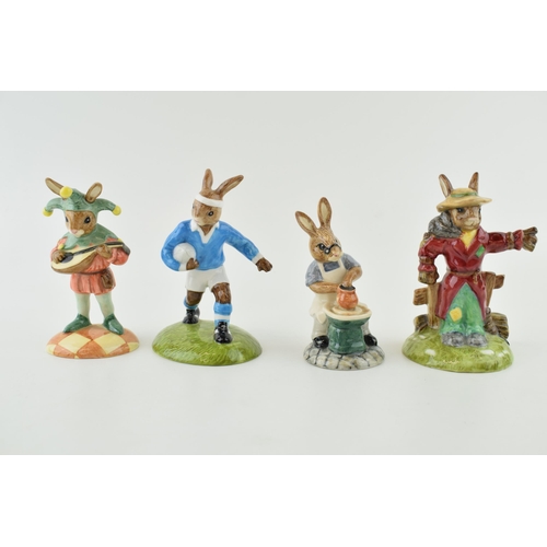 205 - Royal Doulton limited edition Bunnykins to include Scarecrow, Jester, Rugby Player and Master Potter... 