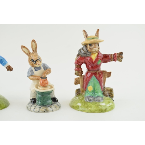 205 - Royal Doulton limited edition Bunnykins to include Scarecrow, Jester, Rugby Player and Master Potter... 