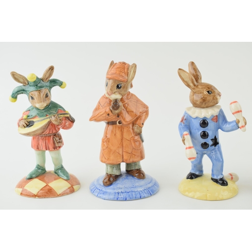 206 - Royal Doulton limited edition Bunnykins to include Detective, Town Crier, Ringmaster, Jester and Jug... 