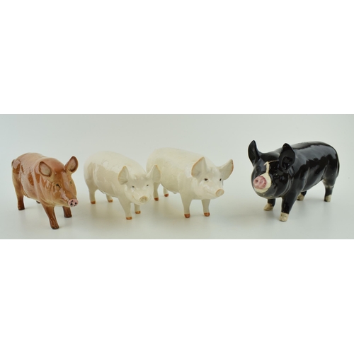 27 - Beswick pigs to include a Sow CH. Wall Queen 40th 1452, Boar CH Wall Champion Boy, Berkshire Boar an... 