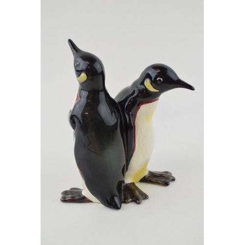 37 - Beswick pair of courting penguins 1015, restored beaks.