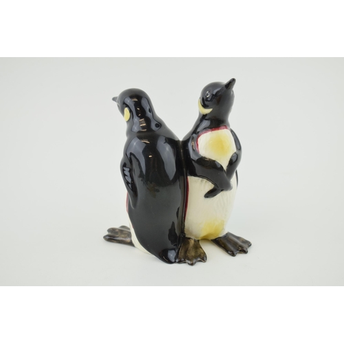 37 - Beswick pair of courting penguins 1015, restored beaks.