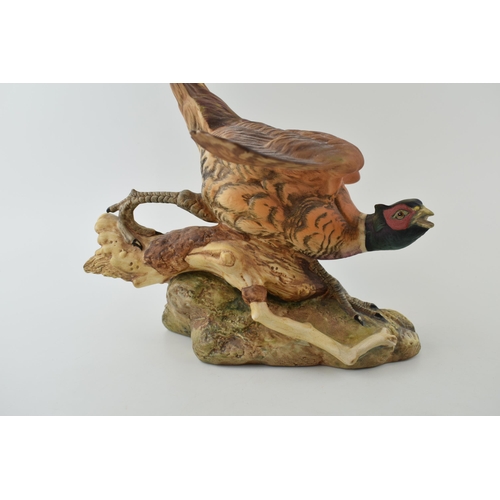 41 - Beswick large crouching pheasant, natural colours, 29cm long.