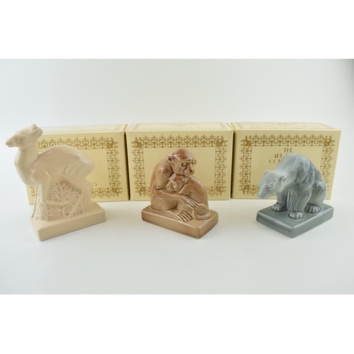 81 - Wade Art Deco figures of Deer, Polar Bear and Monkey, all boxed (3).