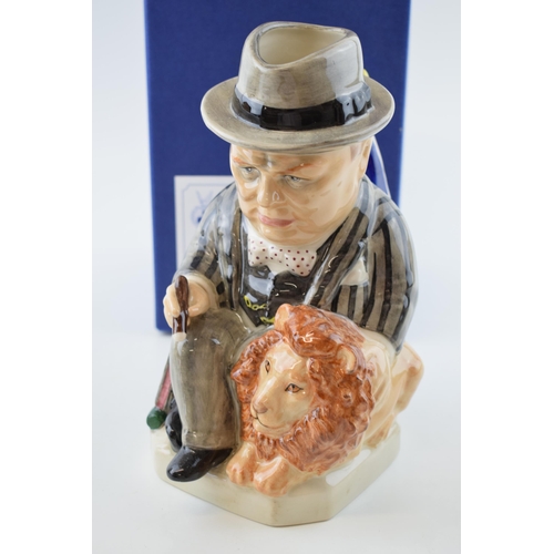 84 - Boxed Peggy Davies Ceramics Toby jug of Sir Winston Churchill ' Spirit of Britain, made for UKI Cera... 